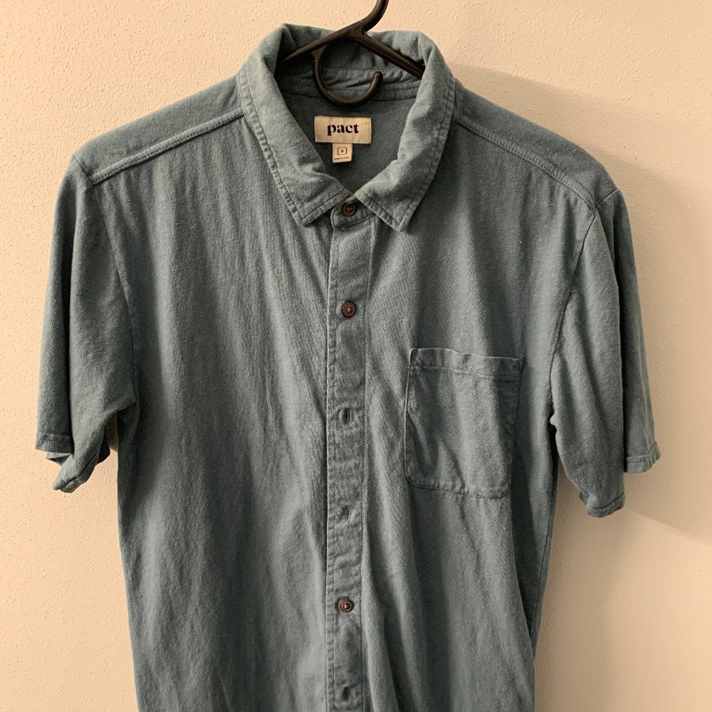 Pact Short Sleeve Shirt - Blue - Size Small